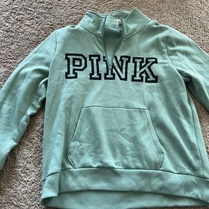 XL green victoria secret pink quarter zip
